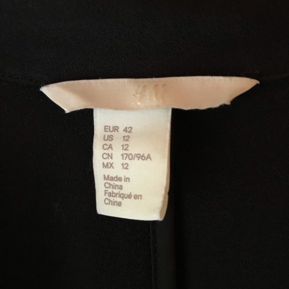 NWOT H&M Size 12 Black Longline Jacket Blazer - Picture 6 of 8